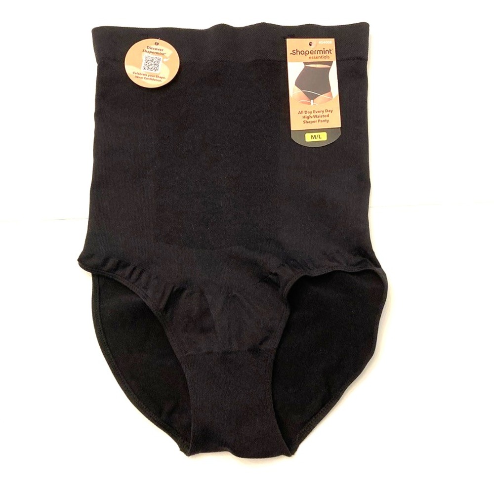 Shapermint Black All Day Everyday High-Waisted Shaper Panty Brief M/L NWT
